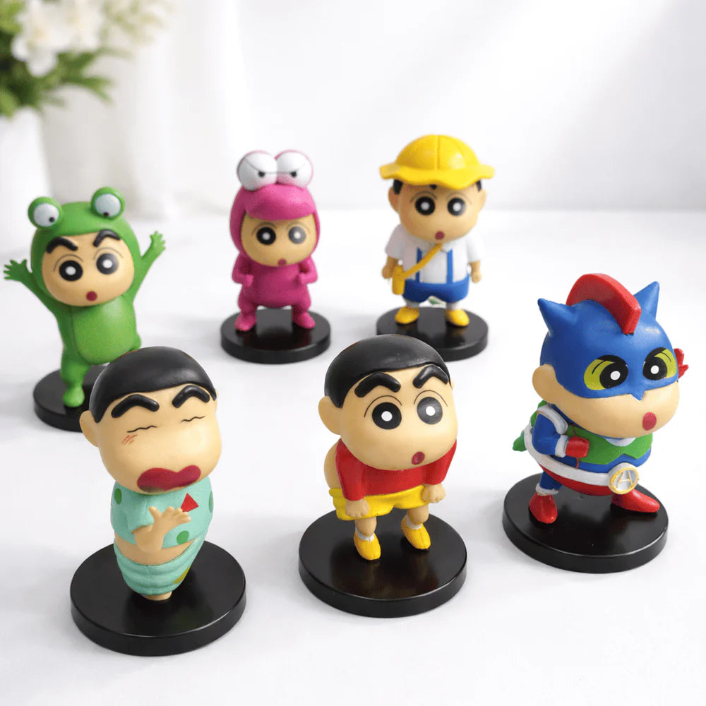 Shinchan Collectible Figurines Set – Cute Anime Desk Décor & Gift 🎁